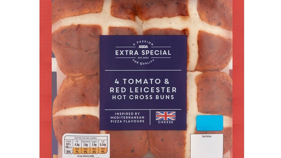 Asda Extra Special Tomato & Red Leicester Hot Cross Buns
